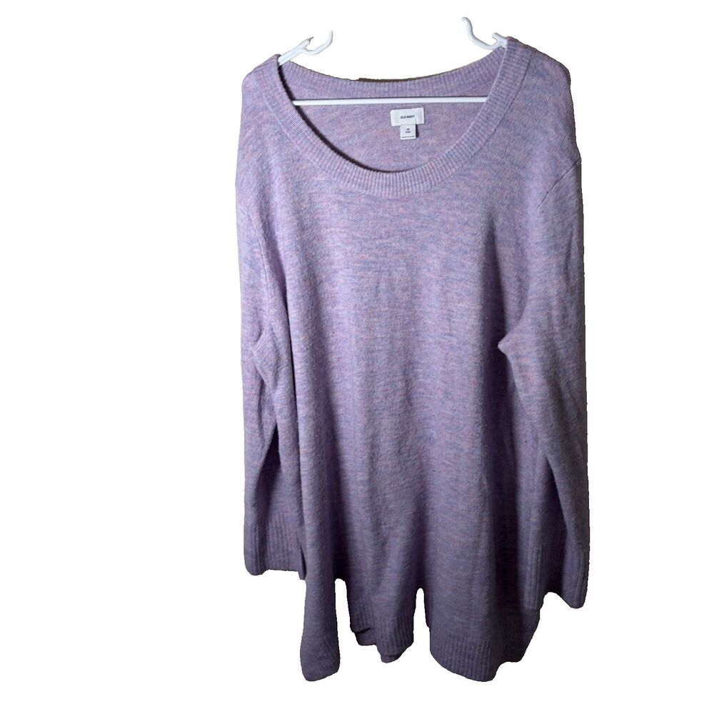 Old Navy Sweater Women's 4X Purple Round Neck Long Sleeve Knit Pullover